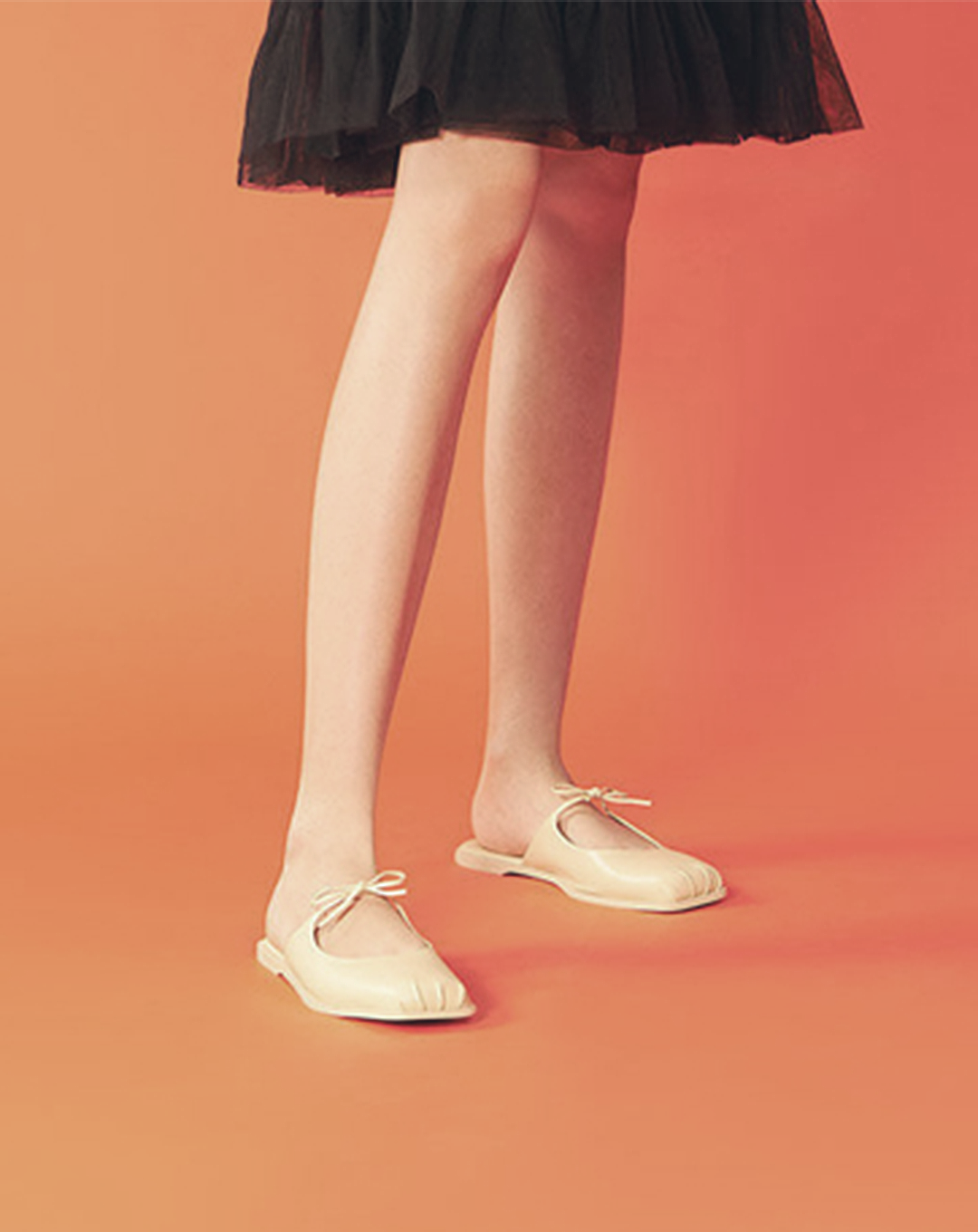 ♀Bowknot Flat Mule Sandals