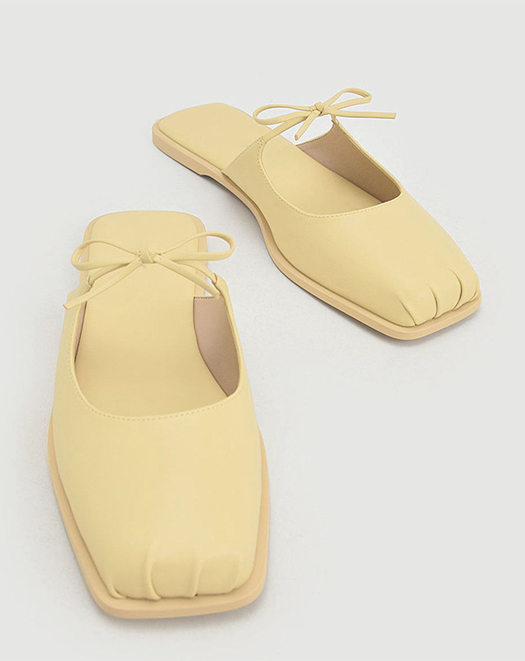 ♀Bowknot Flat Mule Sandals