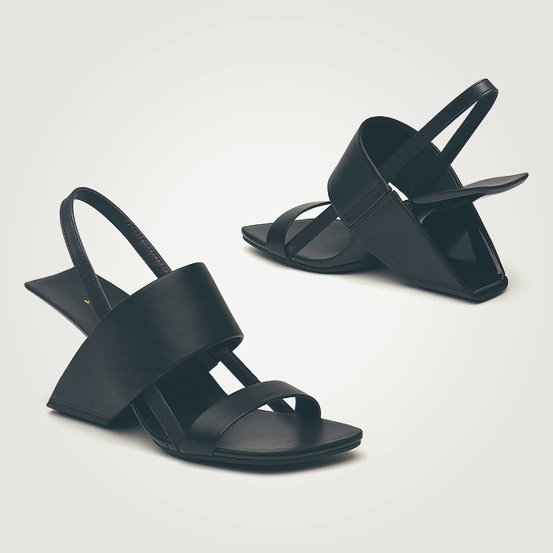 ♀本革/Band & heel Integrated Sandals
