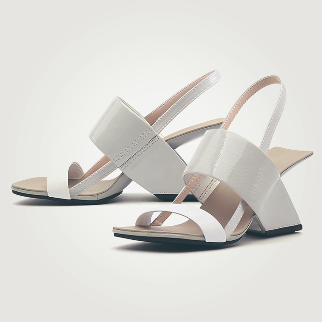 ♀本革/Band & heel Integrated Sandals
