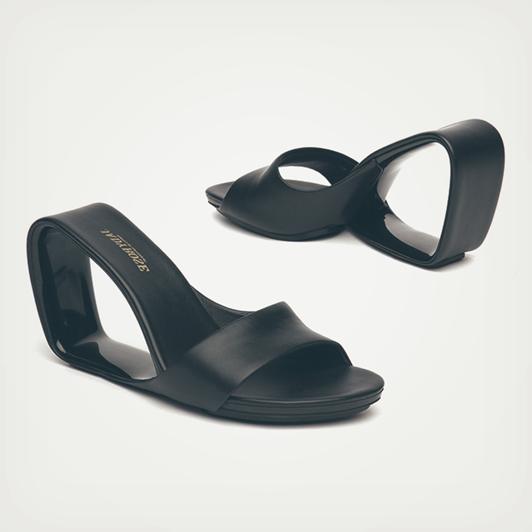♀本革/Cavity Heel Sandals