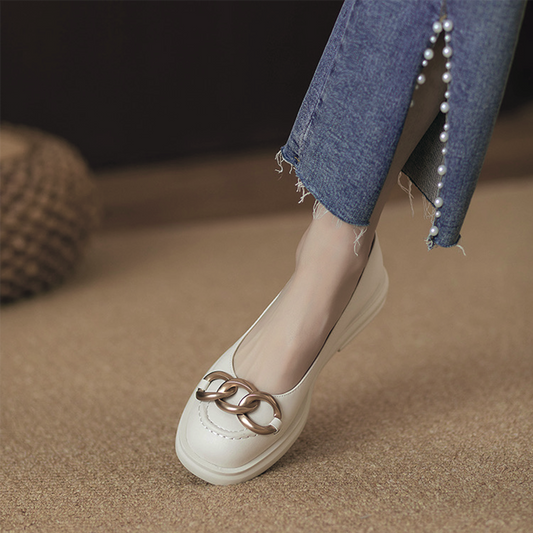 ♀本革/Big Chain Point Loafer