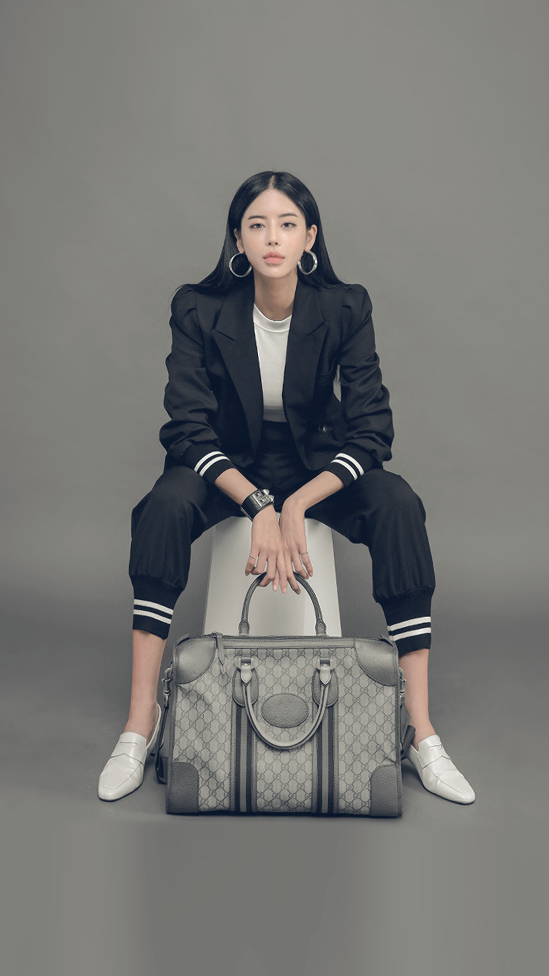 ♀Two-Line Pants Suit