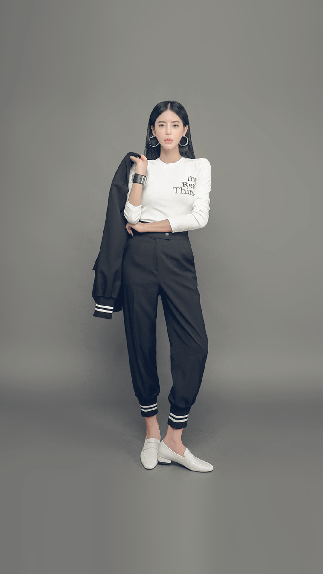 ♀Two-Line Pants Suit