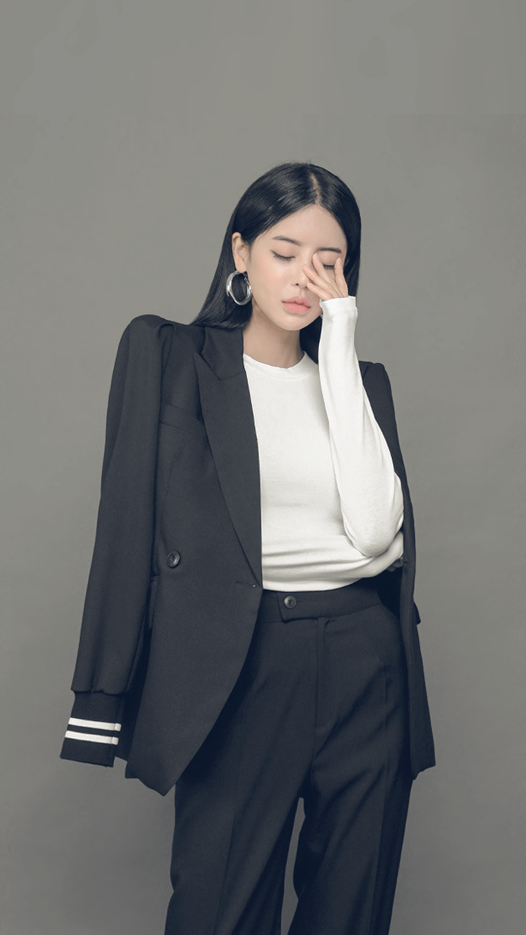 ♀Two-Line Pants Suit