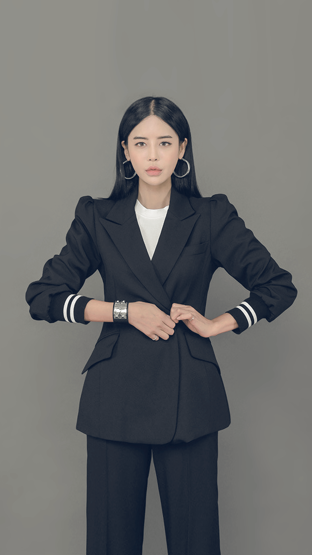 ♀Two-Line Pants Suit