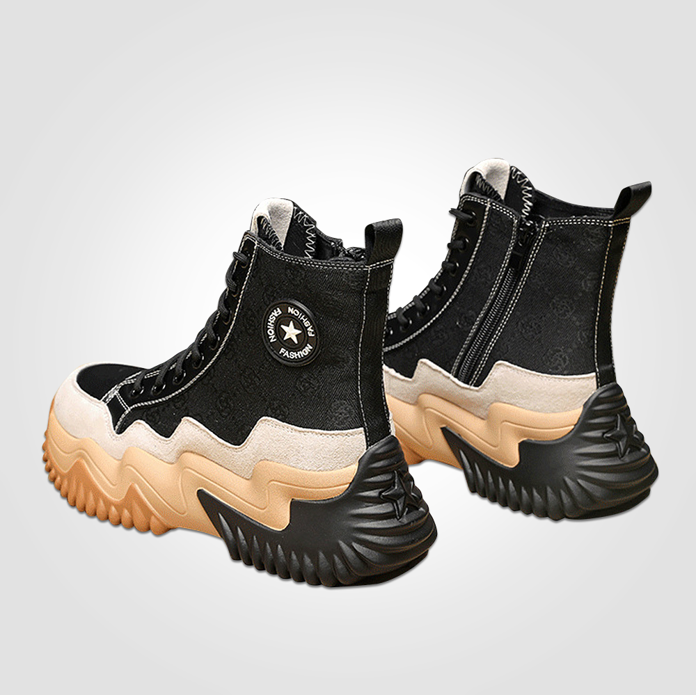 ♀Lace-Up High Top Boots