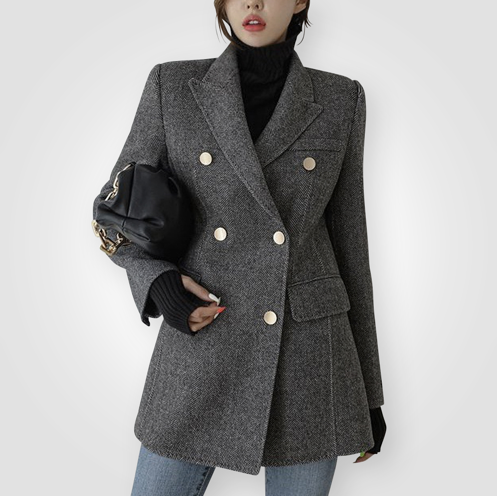 ♀Herringbone Wool Jacket