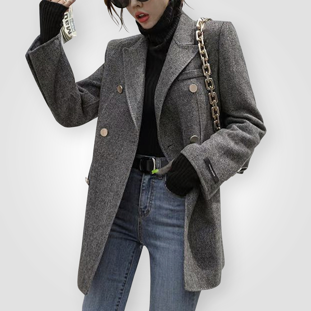 ♀Herringbone Wool Jacket