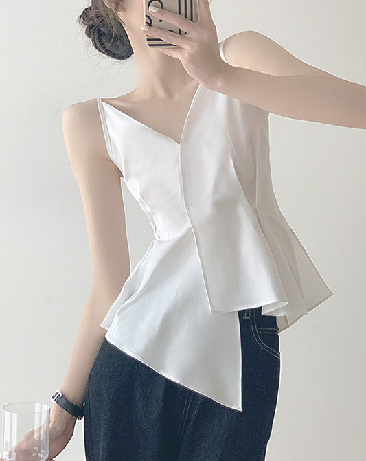 ♀Waist Tuck Asymmetric Camisole