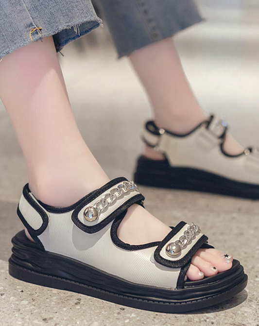 ♀Chain Design Velcro Sandals