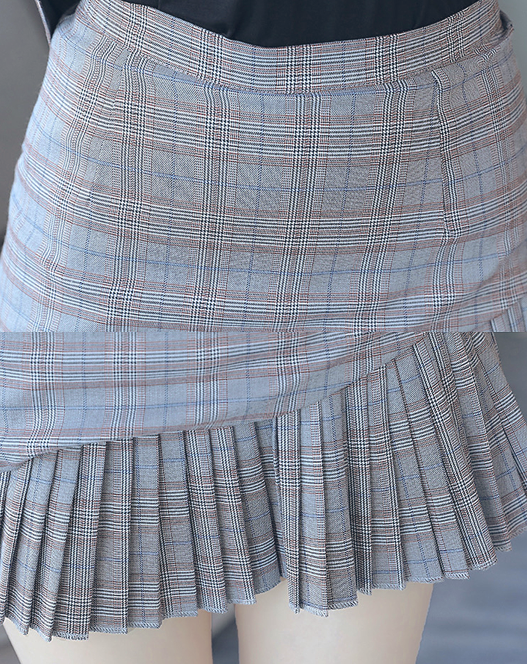 ♀Glen Plaid Skirt Suit