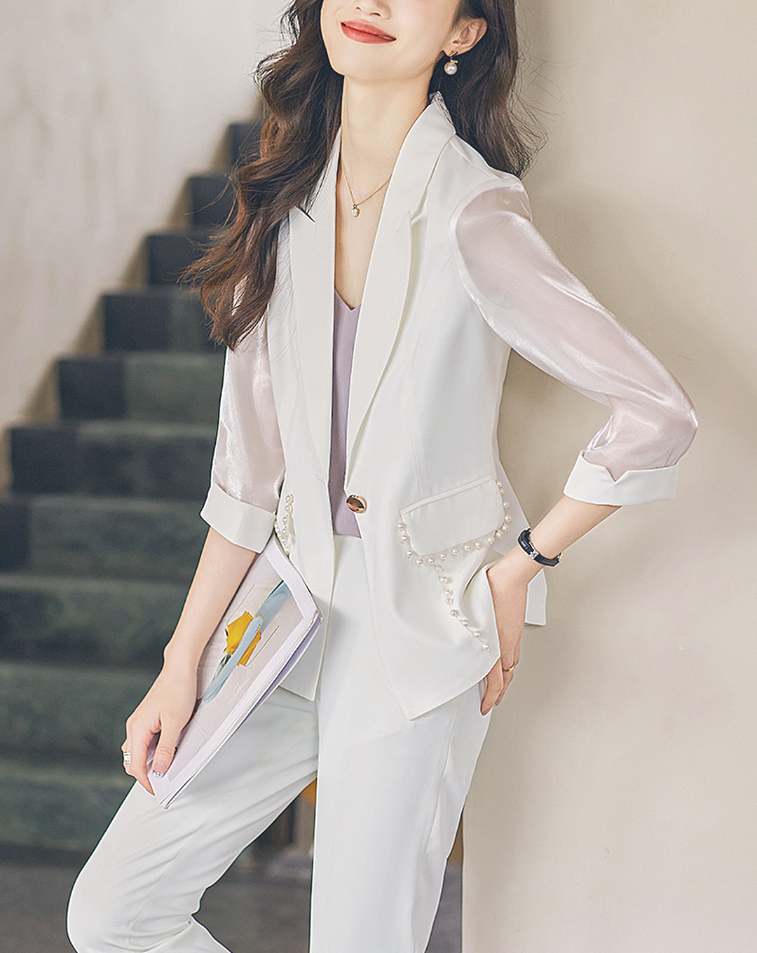 ♀See-through Sleeve Suit