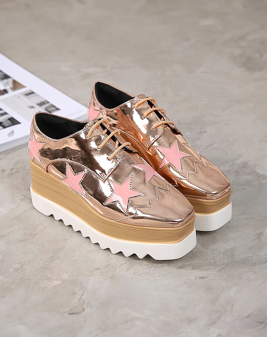 ♀Enamel Platform Shoes