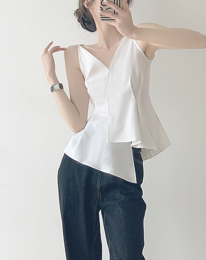 ♀Waist Tuck Asymmetric Camisole