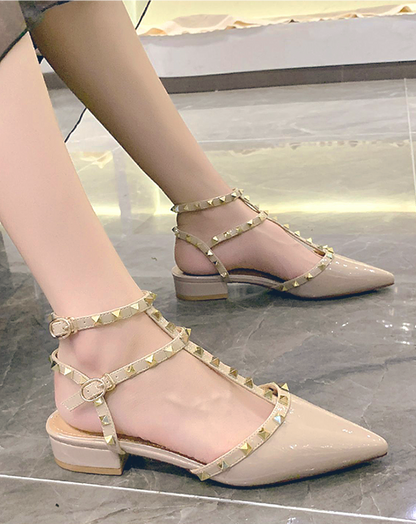 ♀Pointed Toe Studs Strap Sandals