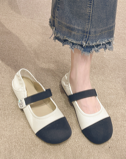 ♀Bicolor Mary Jane Shoes