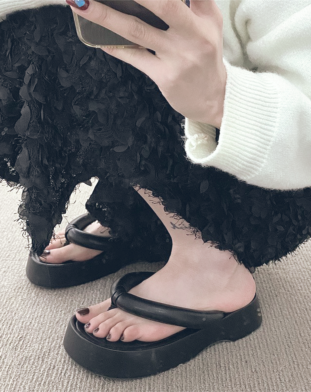 ♀Platform Thong Sandals