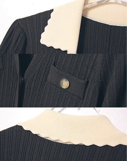 ♀V-neck Button Long Dress