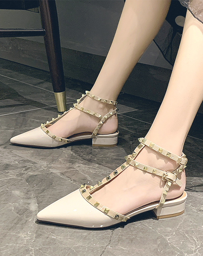 ♀Pointed Toe Studs Strap Sandals