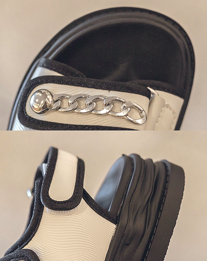♀Chain Design Velcro Sandals