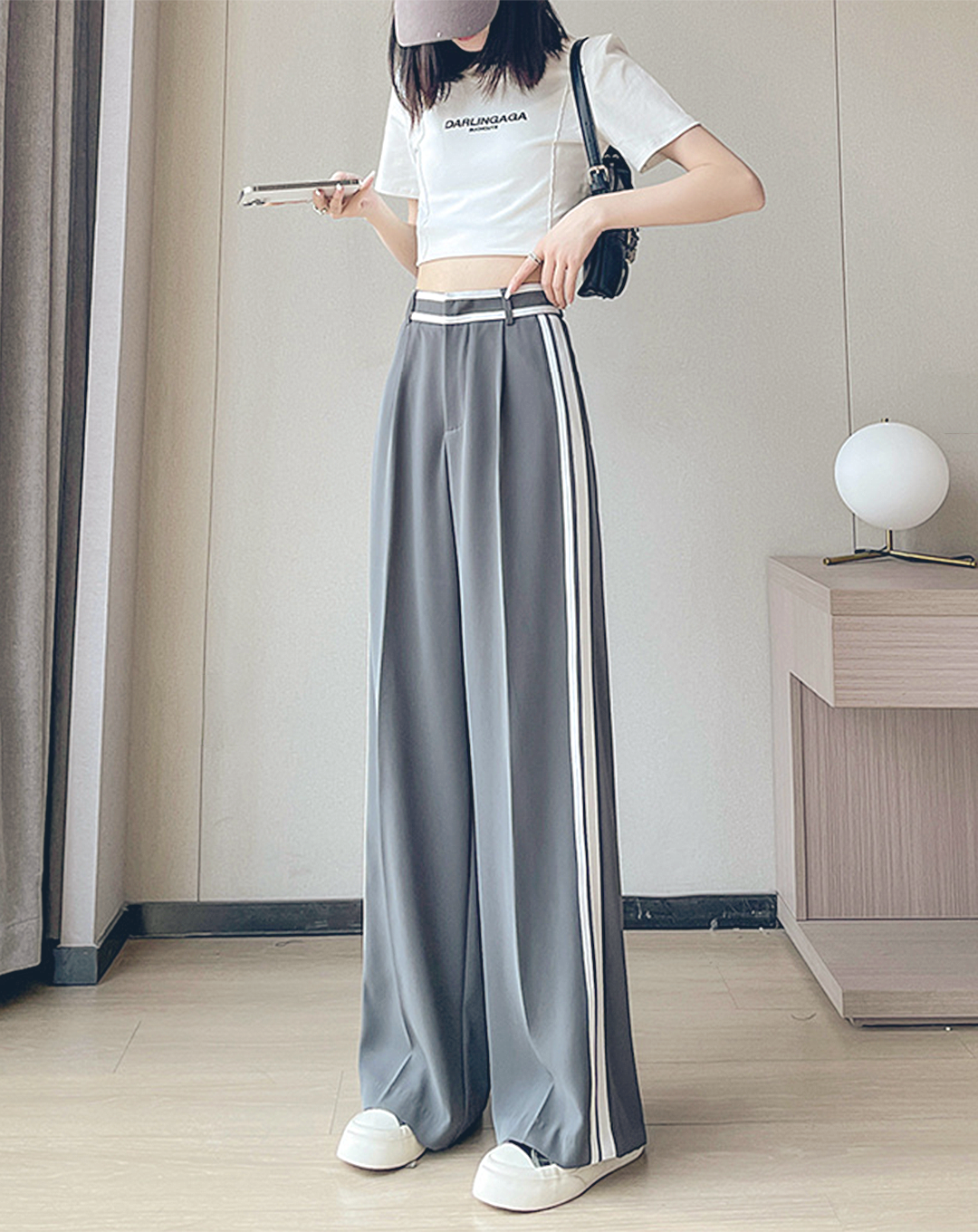 ♀Straight Line Loose Pants – SOSOS design