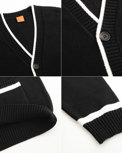 ♂Monochrome Knit Cardigan