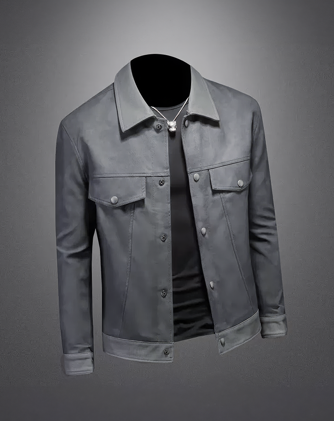 ♂Leather Style Button Jacket