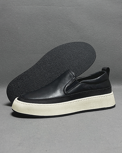 ♂♀本革／Monotone Platform Slip-On Shoes