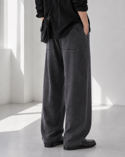 ♂Faded Black Wide Pants