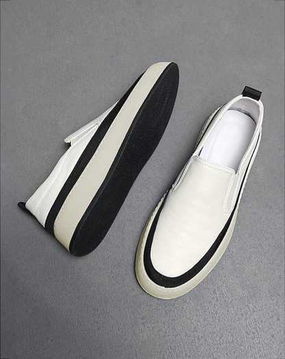 ♂♀本革／Monotone Platform Slip-On Shoes