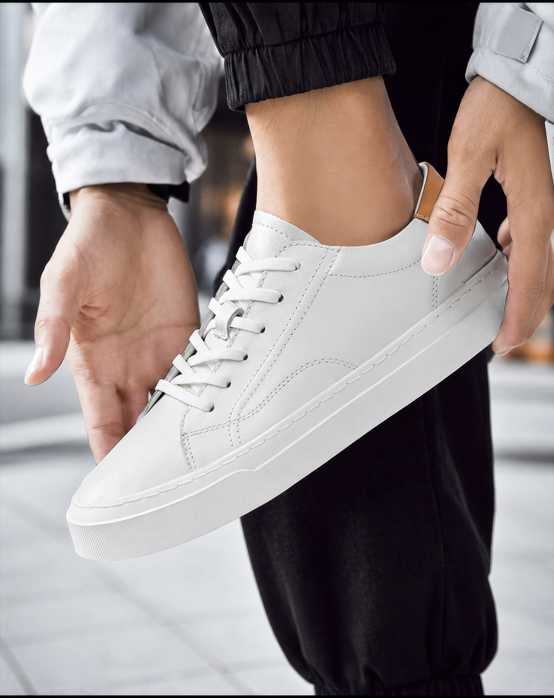 ♂♀White Flat Sneakers