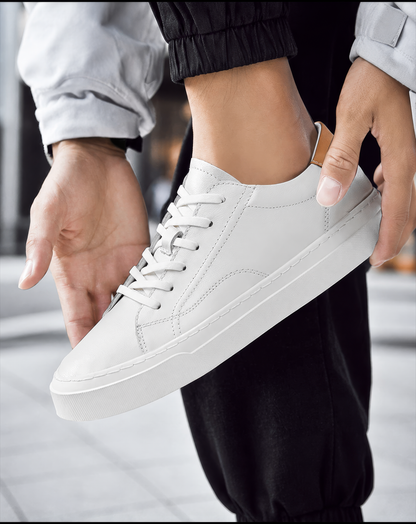 ♂♀White Flat Sneakers