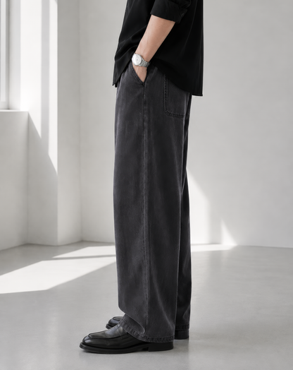 ♂Faded Black Wide Pants