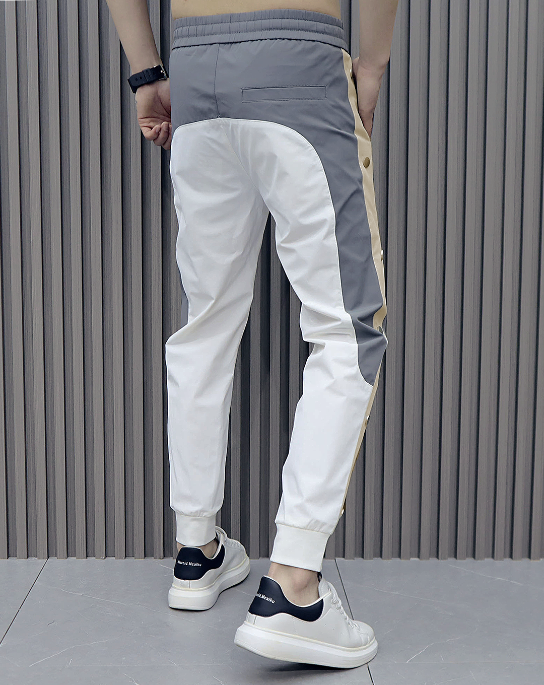 ♂Point Logo Side Button Pants