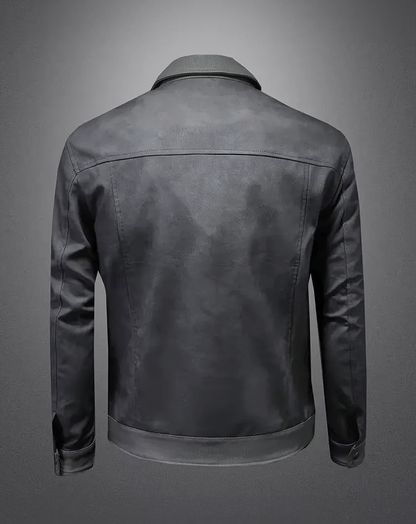 ♂Leather Style Button Jacket