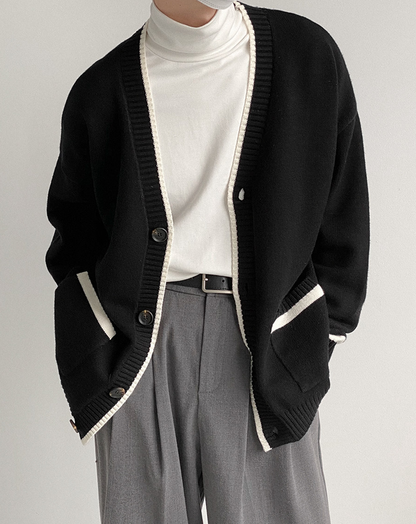 ♂Monochrome Knit Cardigan