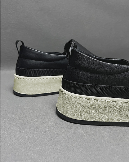 ♂♀本革／Monotone Platform Slip-On Shoes