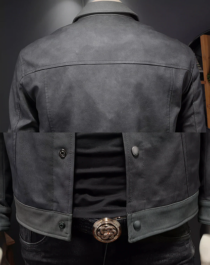 ♂Leather Style Button Jacket