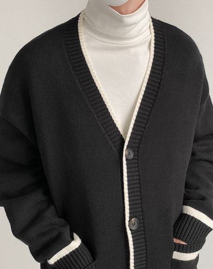 ♂Monochrome Knit Cardigan