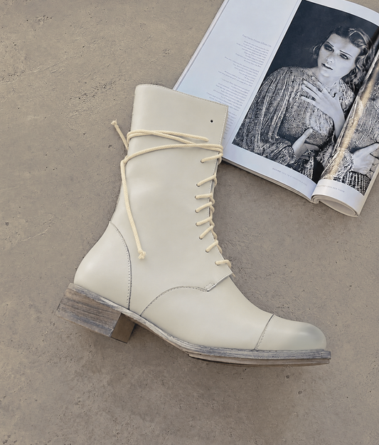 ♀Lace Up Middle Boots