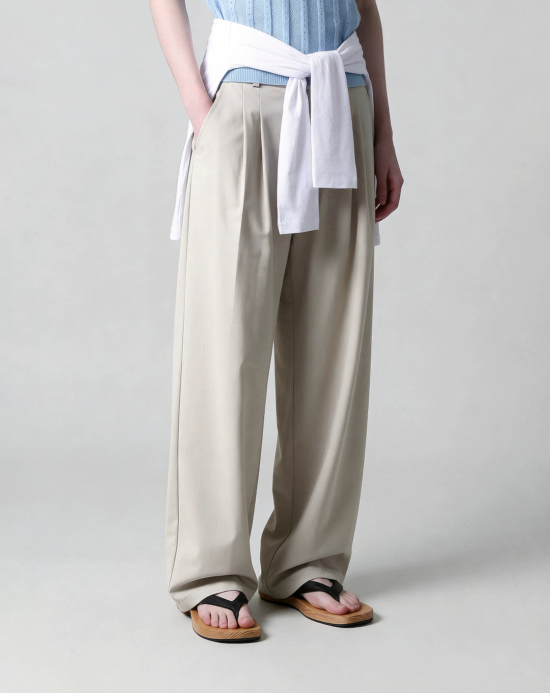 ♂♀Double Tuck Wide Trousers
