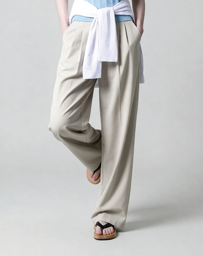 ♂♀Double Tuck Wide Trousers