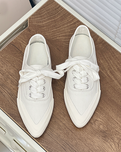 ♀Pointed Toe Canvas Sneakers