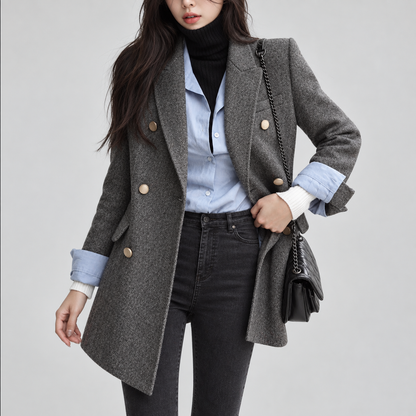 ♀Herringbone Wool Jacket