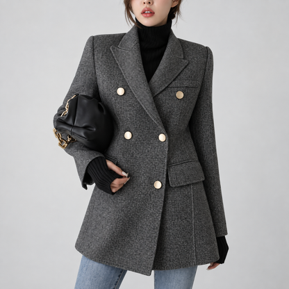 ♀Herringbone Wool Jacket