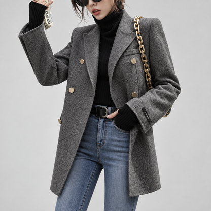♀Herringbone Wool Jacket