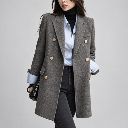 ♀Herringbone Wool Jacket