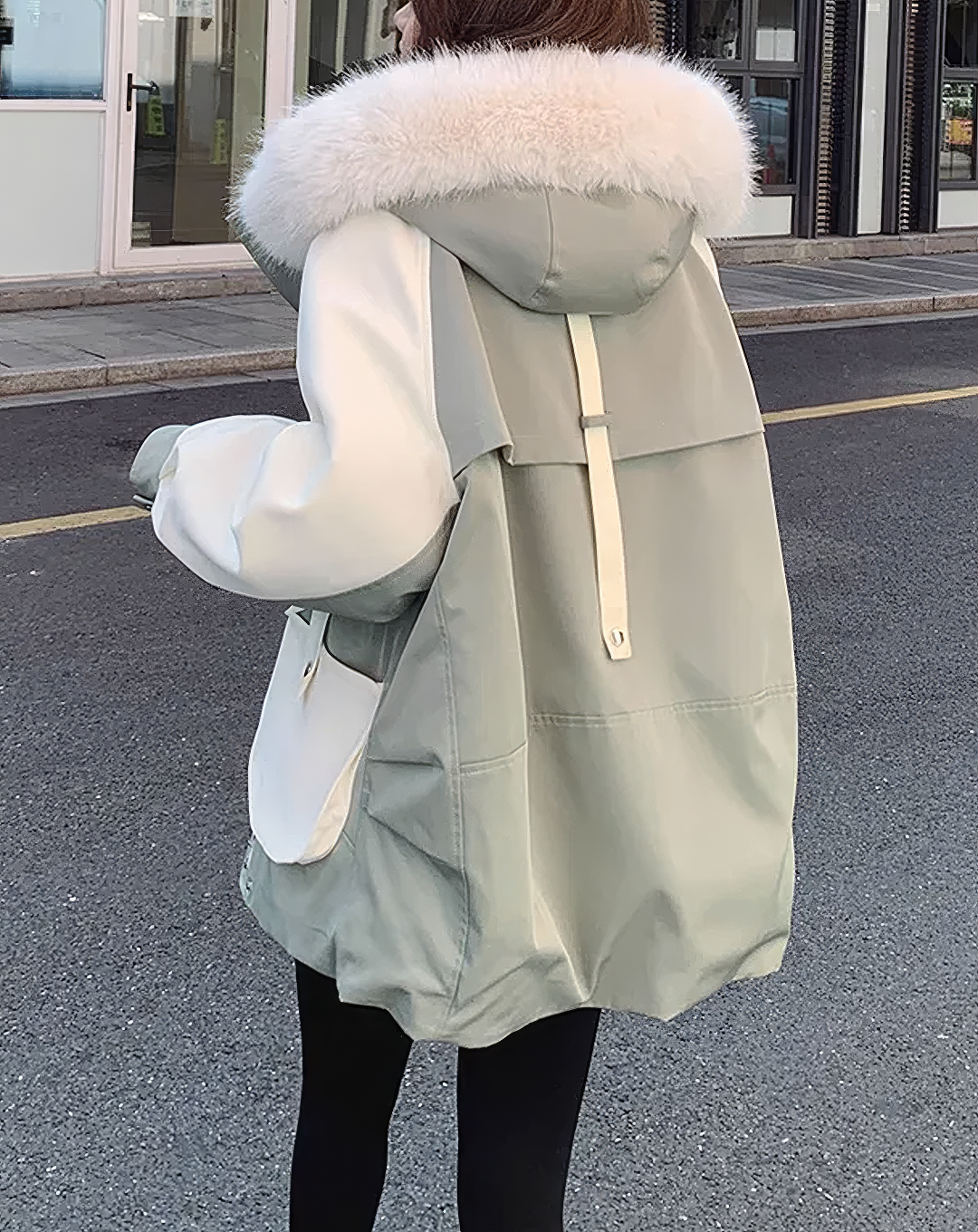 ♀Fur Collar Zip Jacket