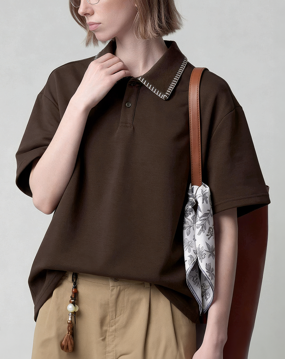 ♂♀Contrast Stitch Polo Shirt